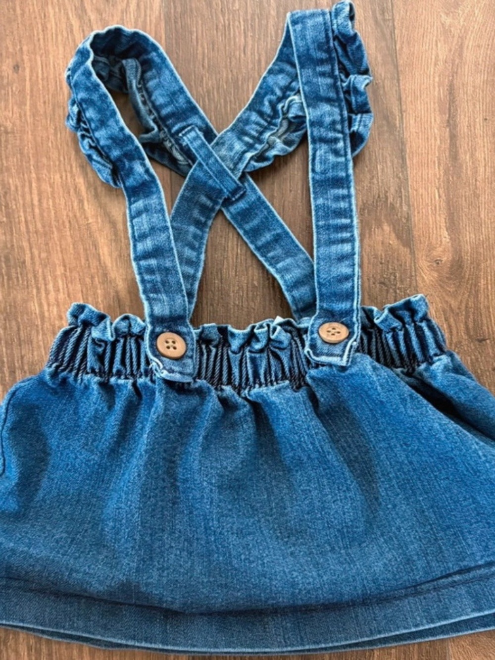 Carter's Blue Denim Ruffle Suspender Skirt